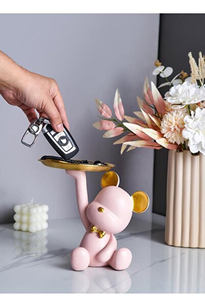 SUME Dekoratif Tabak Tutan Ayıcık Biblo Ev Dekoru Sunum Dekoru Dekoratif Orga...