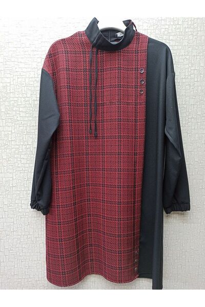 Doque Bağcıklı Önü Ve Etek Ucu Düğmeli Dik Yaka Tunik Qks 61057 Tunik #22-10#