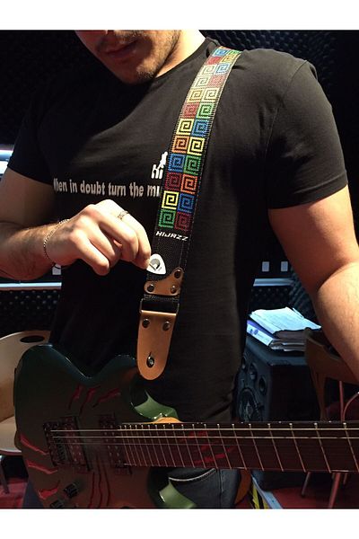 hijazz Gitar Strap with Genuine Leather End (Hanger Lock and Pena Gift)
