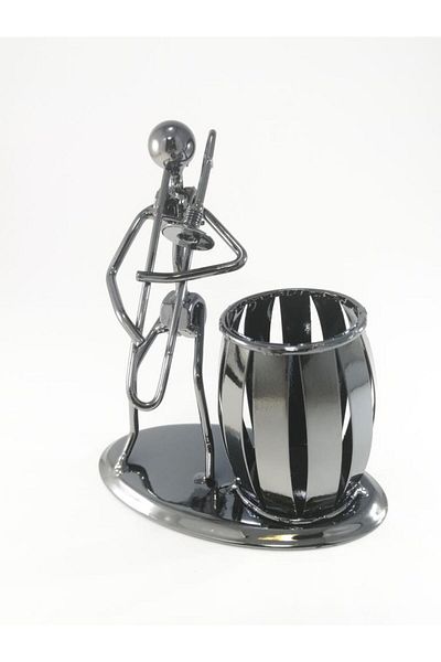 SUME Adam Metal Decorative Trombone Pen Holder - Table Ornament