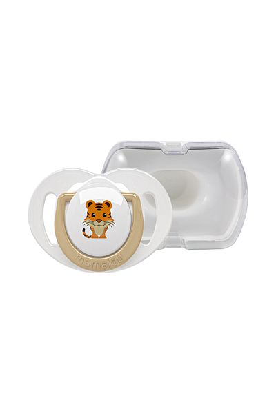 Mamajoo 6 Months Orthodontic Palate Pacifier - Ecru Tiger and Storage Box