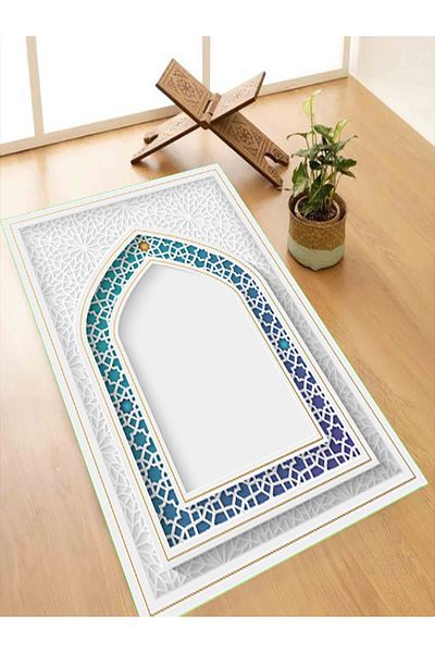FOREVER ALDORA سجادة صلاة مقاومة للبقع قابلة للغسل مع قاعدة مضادة للانزلاق وخالية من الهامش Sec113
