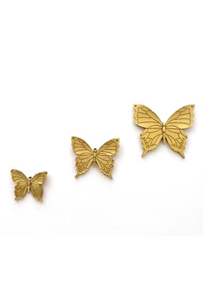 SUME Dekoratif Üçlü Kelebek Duvar Süsü Ev Dekoru