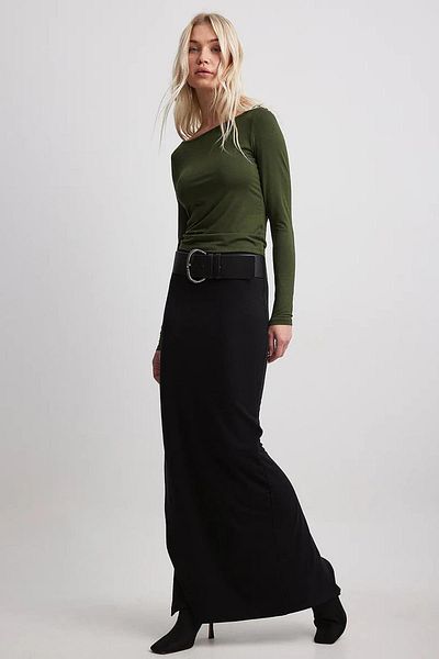 Madmext Khakifarbener Basic-Damen-Body mit U-Boot-Ausschnitt MG1997