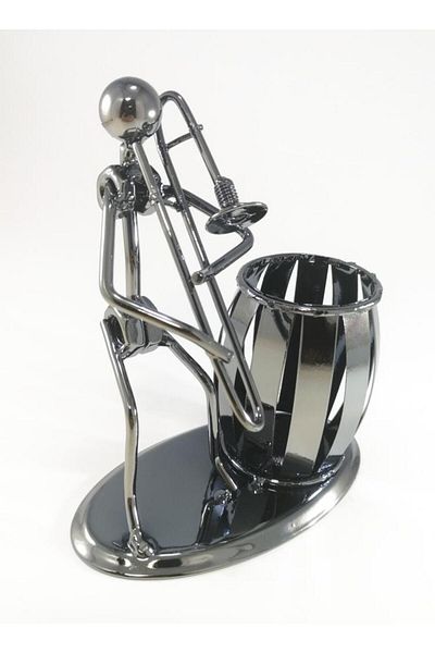 SUME Adam Metal Decorative Trombone Pen Holder - Table Ornament