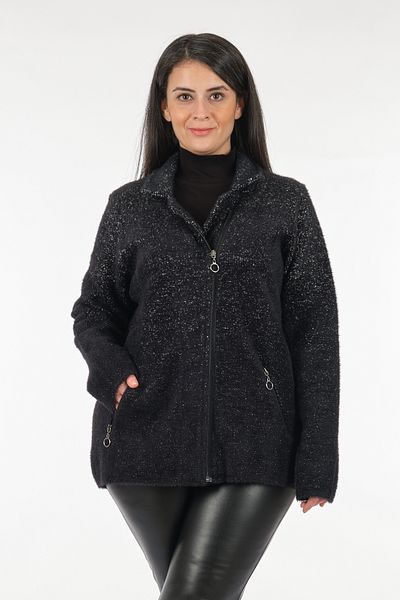 Vedi -bb Double Breasted Collar Large Size Black Women's Jacket2322820