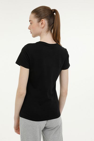 lumberjack W-ct122 Basic C-Neck T-sh Μαύρο γυναικείο κοντομάνικο μπλουζάκι