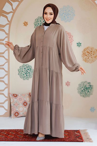 Neva Style Rochie Hijab din nurcă plisată în straturi 20612V