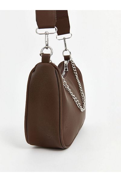 LC Waikiki Lcw Accessories Women's Handbag with Brown Chain Detail