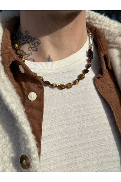 CAPO by Aytaç Yamaç Ceres Sailor Turtle Eye Mens Necklace Natural Stone Mens Necklace