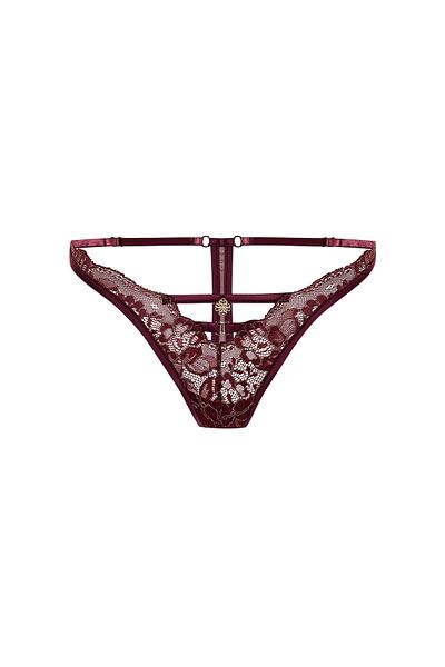 Feu De Elu Tanga din dantela Burgundy Brigette