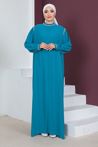 PHELDA Φόρεμα Ferace με λεπτομέρεια από χάντρες 692-Πετρέλαιο