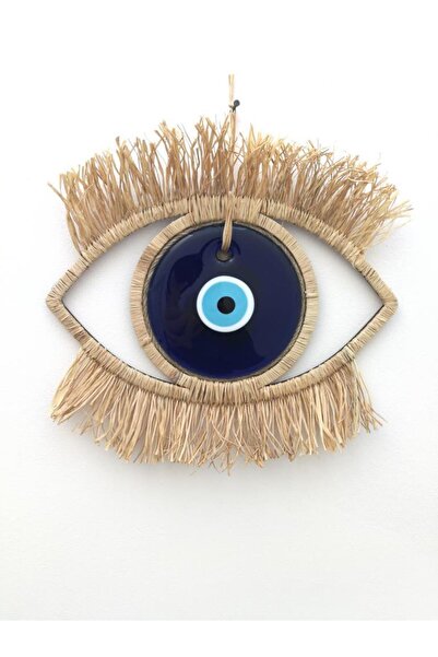 SUME El Yapımı Saçaklı Rafya Göz Nazarlık Duvar Dekorasyon