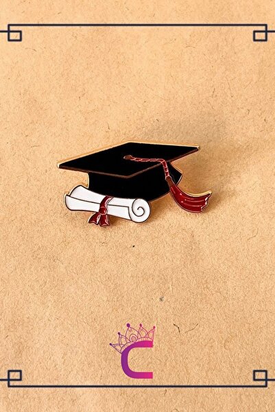 Cinderella Mezuniyet Kepi Diploma Tasarım Broş - Arkadaşa Hediyelik Mezuniyet...