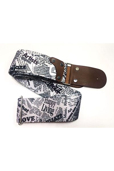 hijazz Gitar Strap with Genuine Leather End (Hanger Lock and Pena Gift)