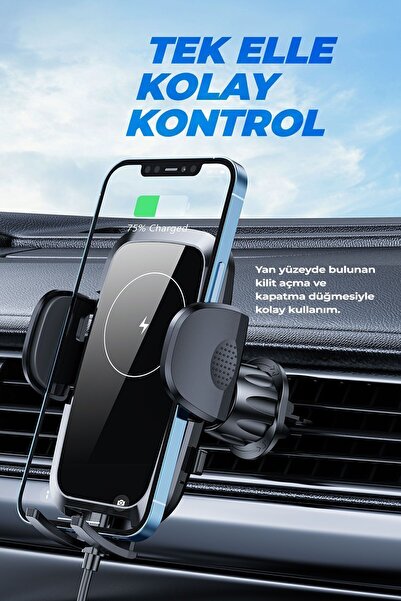woyax Kablosuz Şarjlı Kancalı Araç Içi Telefon Tutucu 15w - Havalandırma Araba Telefon Tutacağı