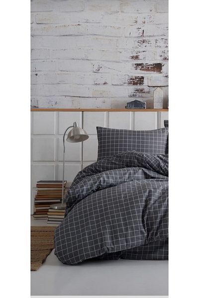 Kaan Single Smoked Plaid Duvet Cover Set Quilt Cover Pillowcases