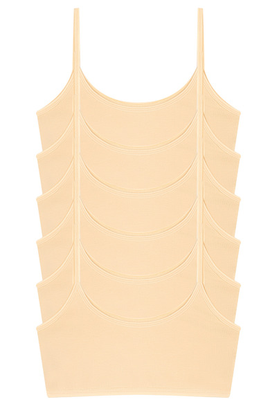 Arma Yıldız Skin Color Cotton Lycra Half Tank Training Bra for Girl - Pack of 6