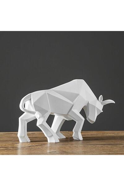 SUME Dekoratif Modern Büyük Boy Kübik Boğa Biblo Heykel Ev Ofis Dekor Ev Akse...