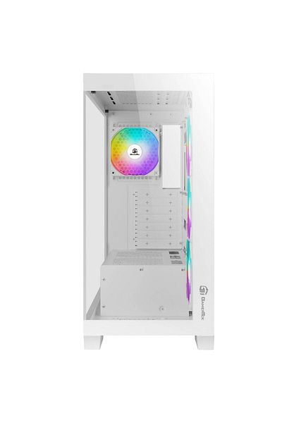 Gamertek حقيبة ألعاب Nebula MID Tower ATX للكمبيوتر الشخصي باللون الأبيض