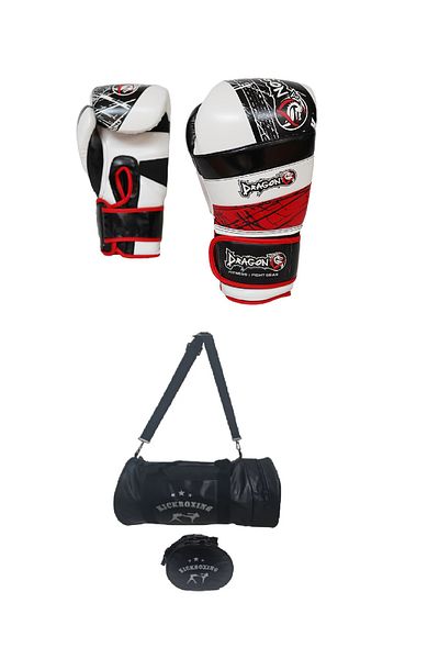 Dragondo Redland Muay Thai Kick Boxing Gloves and Training Bag - Gloves Giftoom