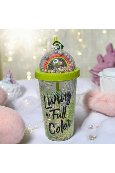 Mikro 450ml Cute Straw Cup Water Bottle
