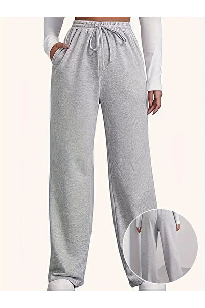 CAONNES Pantaloni de trening pentru femei, gri, flexibili, din țesătură confo...