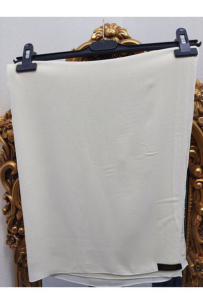 GigiTex Ecru Cream Medina Silk Shawl Solid Color Width 73 cm Length 1.93 73X1.93