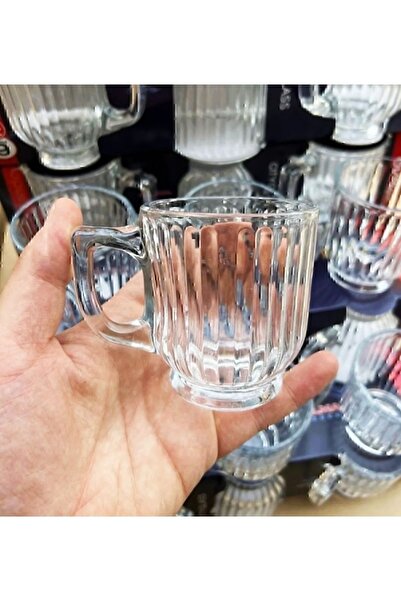 DİBA AVM Orlando 6-piece Crystal Handled 175ml Tea Coffee Cup Set