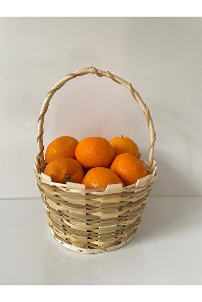 Beyaz Atölyem Yuvarlak  Meyve  Toplama Sepeti