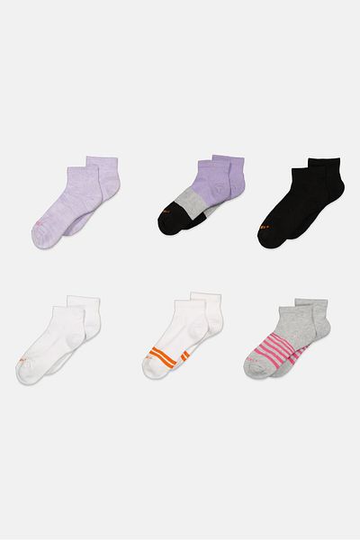 Merrell Women 6 Pairs Recycled Cushioned Socks, Lavender Combo