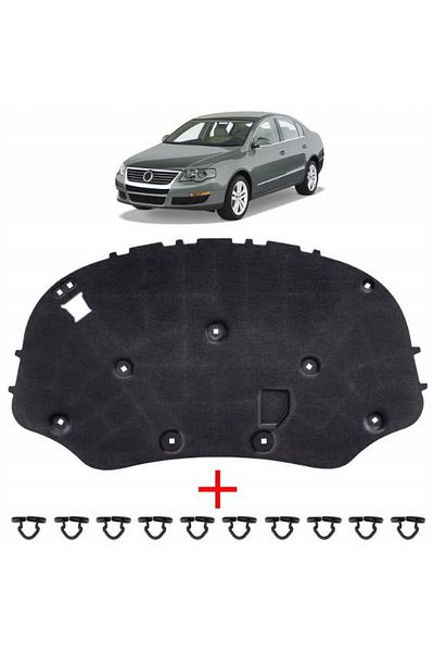 Volkswagen Passat B6 2006-2011 Model Hood Insulation - Felt 3C 0863831 A Compatible