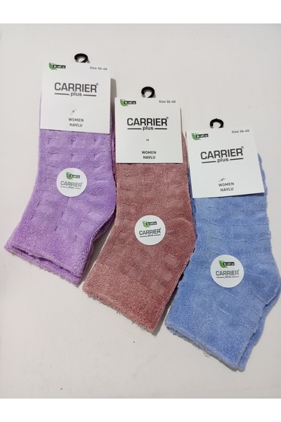 RBS SOCKS Women's Bamboo Slipper Towel Nylon-Free Socks 3-Piece