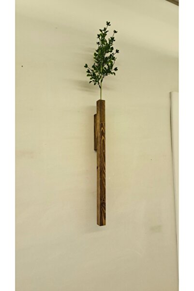 ViraHome Dekoratif Ahşap Çiçeklik Duvar Dekoru Rustik Çiçeklik Yapay Çiçek Ev Antre Balkon Saksılık 50cm