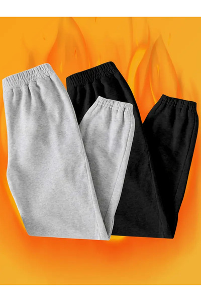 CAONNES Σετ Φόρμας Τζόγκερ σε Γκρι και Μαύρο - Με Ελαστικά Τελειώματα στα Πόδ...