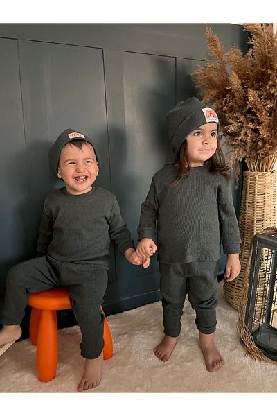 BAHNUR Unisex Beyek Kids Beret Bottom-Top Set - Nursery Tracksuit Set