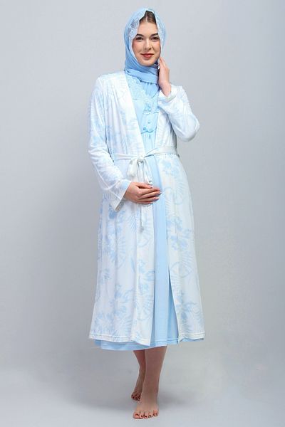 ByLohusa Maternity Set with Blue Hijab Effortt