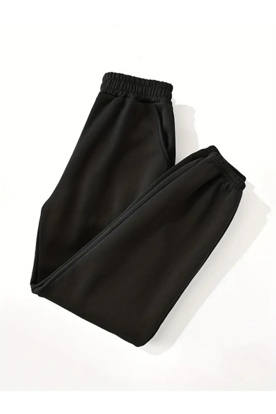 CAONNES Pantaloni de trening negri unisex - cu picior elastic ŞAH MODAfhgdcssd3