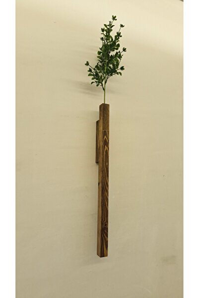 ViraHome Dekoratif Ahşap Çiçeklik Duvar Dekoru Rustik Çiçeklik Yapay Çiçek Ev Antre Balkon Saksılık 50cm