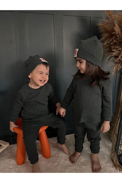BAHNUR Unisex Beyek Kids Beret Bottom-Top Set - Nursery Tracksuit Set