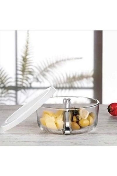 Paşabahçe 2 Compartment Polar Storage Container with White Lid - 530683