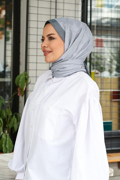 Hint İpek Premium Lux Original Monogram Shawl (Silk Voile, High Quality, Lightweight, Casual, Stylish, Testure Clothing)