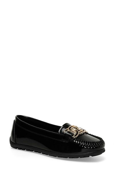 Miss F DS24006 4FX - Schwarze Loafer-Schuhe für Damen