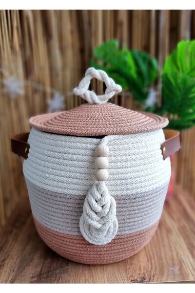 Zuviel Deco Handmade 3 Renk El Yapımı Tress Kapaklı Sepet,düzenleyici,çok Amaçlı