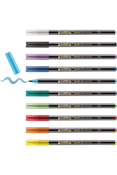STOREMAX 1340 Glitter Brush Tip Felt-Tip Pens Set of 10 Yni Tsrm718675