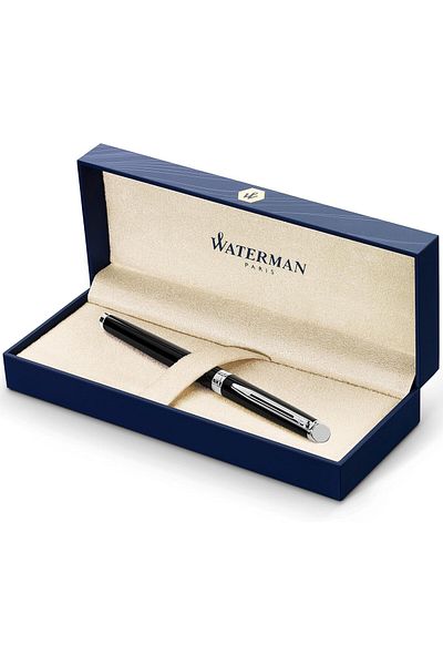 STOREMAX Ntwork Hemisphere Lake Black Chrome Design Fountain Pen, Medium Thickness Nib, Blue Ink Art