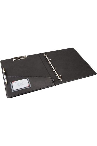 STOREMAX Svtcrt 509S Faux Leather Folder with Secretarial and 4 Ring Mechanism, Black, A4 Model 1053513