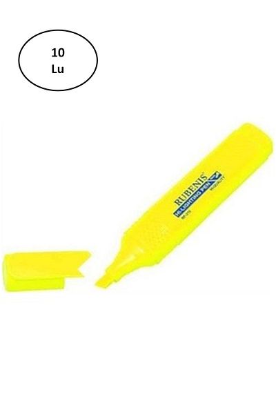 Rubenis Rf-315/S 10Pcs Phosphorescent Yellow Marker