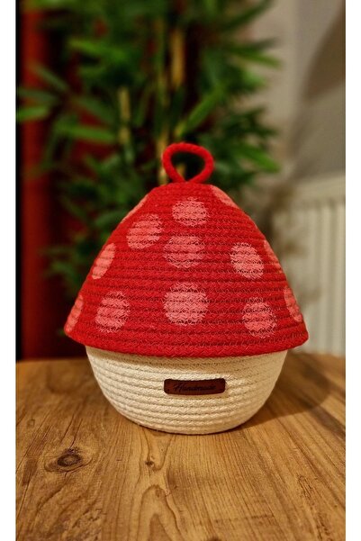 Zuviel Deco Handmade Mantar Tress Kapaklı Sepet,düzenleyici,çok Amaçlı Sepet