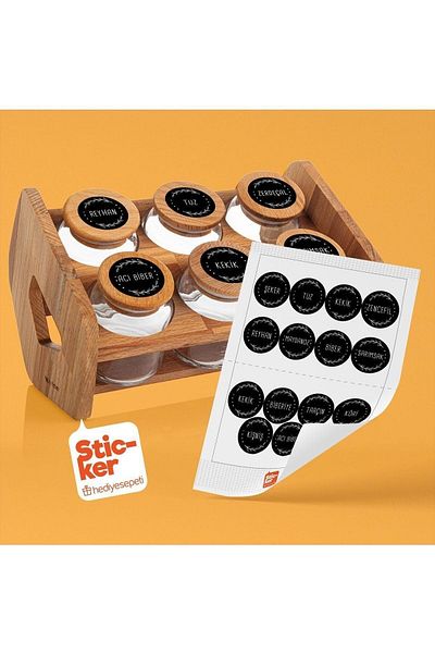 STOREMAX Jvnnshop 15Li Spice Rack Sticker Set 646268